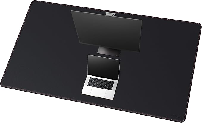 ZORESYN 63.0"x31.5" PU Leather Desk Pad Protector, Large Mouse Pad, Executive Computer Office Desk Mat, Non-Slip Waterproof Desk Writing Pad for Office and Home (Black)