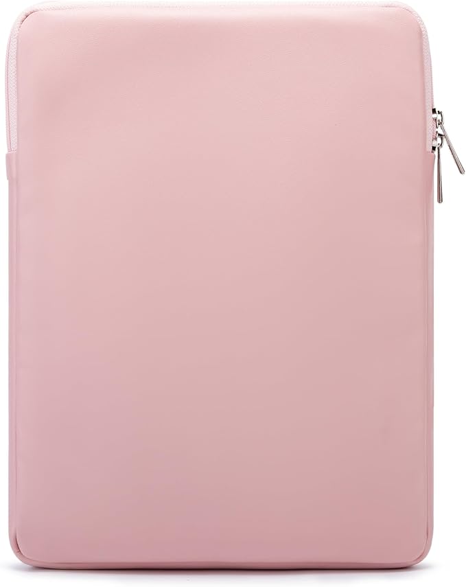Kinmac 360° Protective Vertical Laptop Sleeve Case Cover Bag (Pink Flower PU, 12.5 inch-13.3 inch)