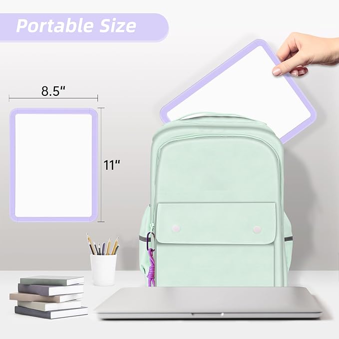 VUSIGN Small White Board Dry Erase, 8.5'' x 11'' Magnetic Dry Erase Board, Mini Whiteboard with Markers for Fridge, Wall, Locker, Purple