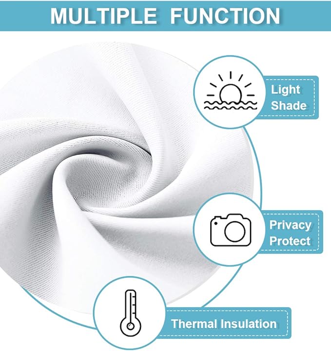 RYB HOME Blackout Curtains Soundproof Energy Saving Insulating Privacy Room Divider Curtains for Patio Sliding Glass Door Living Room Garage Home Theatre Large Window, W 150 x L 90 inches, Pure White