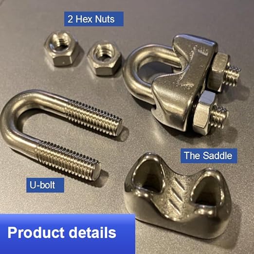80 Pcs 3/16 inch Stainless Steel Cable Clamps,Wire Rope Clamp | M5, For commercial, industrial, and residential projects