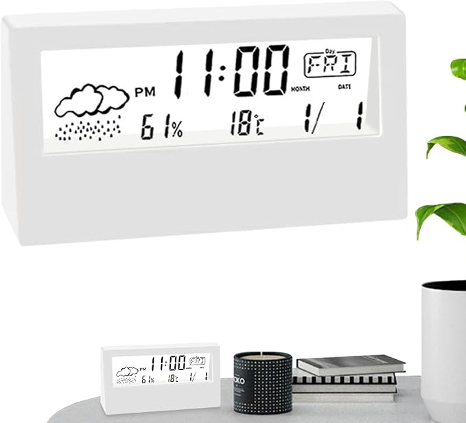 Clear Display Clock – Creative Bedside Digital Alarm Clock, Multifunctional Time Monitor | Transparent Tabletop Clock with Screen, Temperature and Humidity Display for Home and Desk Decor
