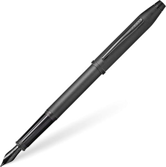 Cross Century II Black PVD Micro-knurl Medium Nib Fountain Pen - Professional Pen for Everyday Use - Smooth Writing - Comfortable Grip - Black Ink - Durable Construction - Includes Gift Box