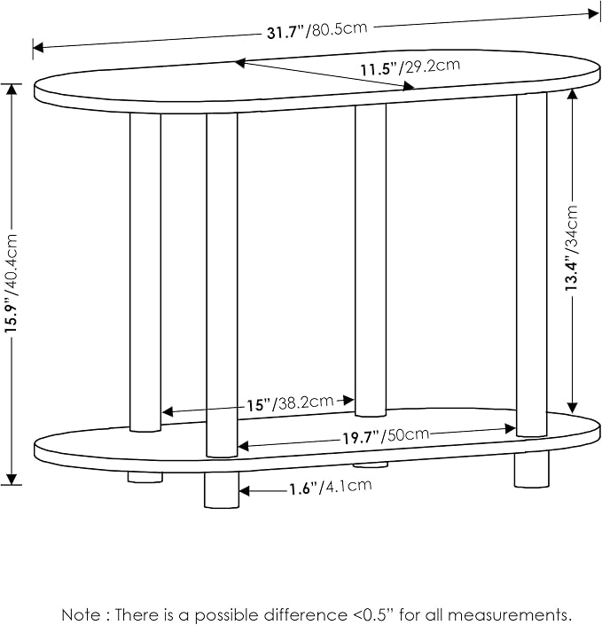 Furinno Turn-N-Tube Display Shelf, 4-Tier Oval Book Shelf, Storage Shelves with Soft Edges and Open Shelves, Toolless Assembly, for Organization and Storage, Living Room, Home Office, White