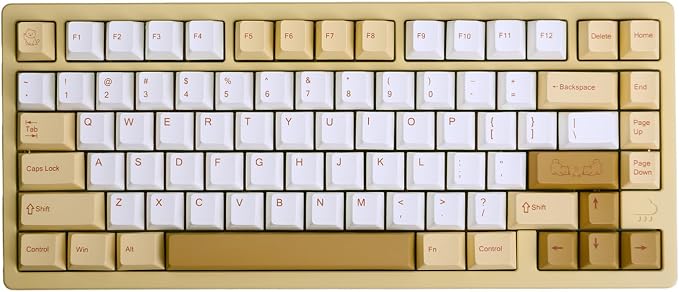 Cute Shiba Inu PBT Keycaps Set - Cherry Profile Animal Dog Keycaps for 60/65/75% Gaming Keyboard, No Backlight, Custom with Key Puller