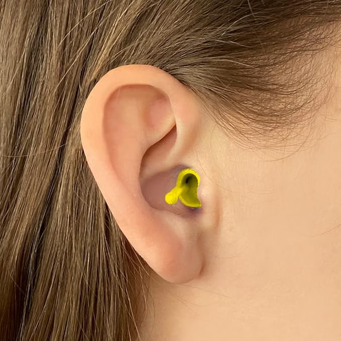Flare Calmer Kids | Ear Plugs Alternative | Daily Noise Relief | Sound Sensitivity | Stress Relief | No Muffling | Improve Wellbeing | Comfy, Reusable, Soft Silicone Earplugs | Earplugs | Yellow