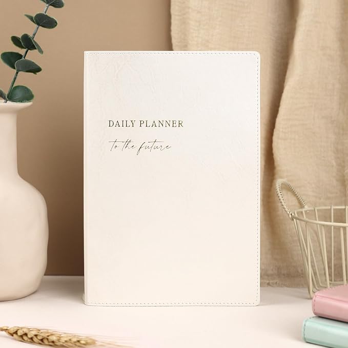 2026 Daily Planner - Undated Monthly & Daily Planner for 180 days Planning Your Success - Hourly Schedule, To Do List, and Notes for Productivity - Aesthetic, Academic, Stylish School or Office Supplies (White)