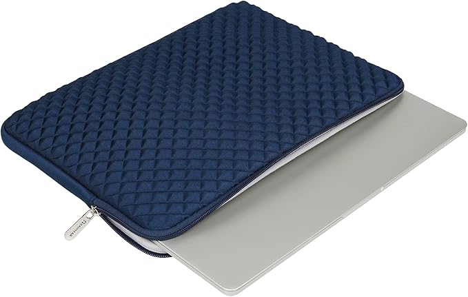 RAINYEAR 15 Inch Laptop Sleeve Diamond Foam Shock Resistant Padded Case Fluffy Lining Cover Carrying Bag Compatible 15.4" MacBook Pro/Air, Surface Laptop 3/4 15", New XPS 15 Touch (Navy Blue)