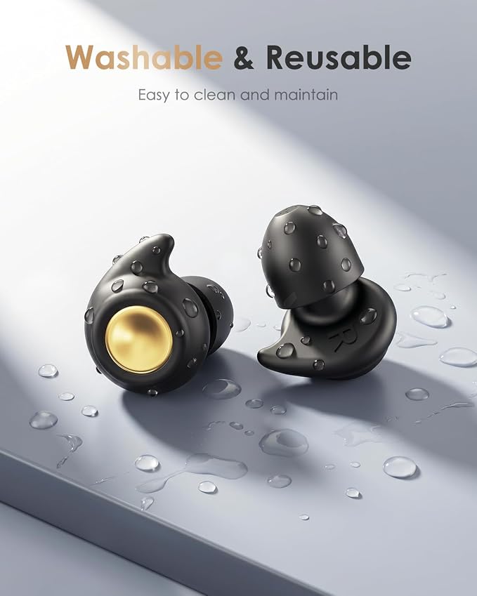 Quiet 2 Ear Plugs, Keychain case, Ultra Comfy, Reusable, 45dB Noise Reduction. Ideal for Sleep, Focus, Travel, Noise Sensitivity. Flexible Hearing Protection + Customizable fit, Black