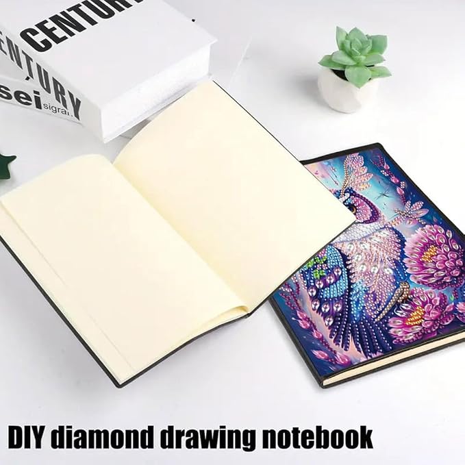 FRANDEK A5 50-Page DIY Owl Diamond Art Painting Notebook with Beautiful Patterns, Special Shaped Diamond Art Craft for Beginners Adults Gift