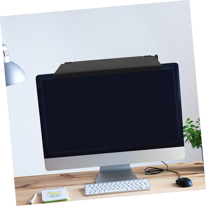 HOMSFOU Computer Monitor Screen Top Holder Shelf No Drill Tv Storage Bracket for Router Remote Control and More Sturdy Organizer for Tidy Spaces Easy Installation Multi-functional Design