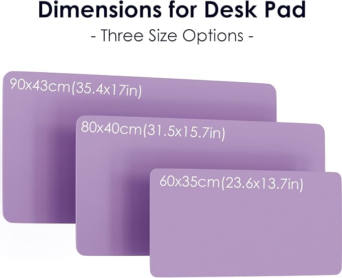 Leather Desk Pad Protector, Waterproof Mouse Pad, PU Desk Mat, Office Desk Cover, Desk Writing Mat for Office/Home/Work/Cubicle (Purple) 31.5x15.7 in