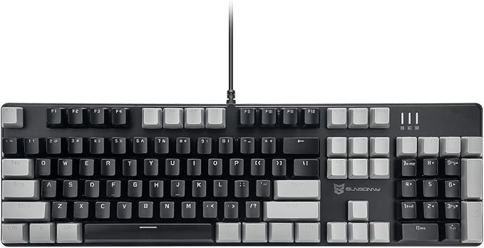 Merdia 104 Keys Full Size Mechanical PC Gaming Keyboard | Hot Swappable LED Backlit Light Up Wired Mechanical Computer Keyboards | Brown Switch US Layout Black & Grey Keycaps Keyboard for Gaming