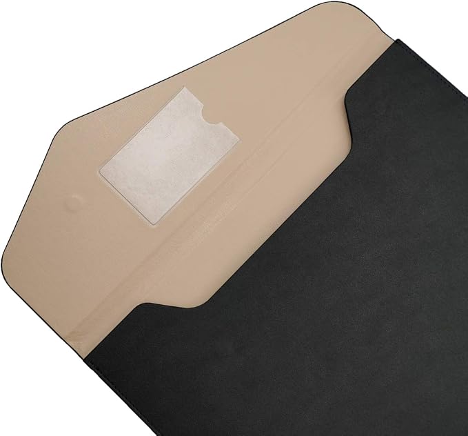 PU Leather A4 File Folder Document Holder Waterproof Portfolio Envelope Folder Case with Invisible Magnetic Closure 2 Packs (Black, A4-2Packs)