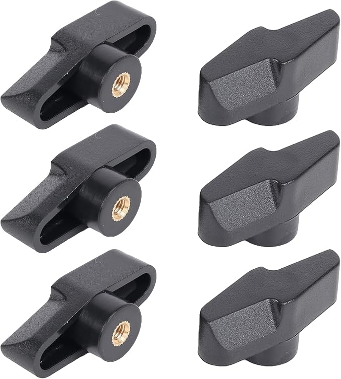 6 Pack Microphone Stand Wing Knobs Replacement M4 Threaded T-Plastic Wing Nuts Tightening Thumb Screw Knobs for Boom Arm Mic Stand Suspension Scissor Arm Camera Mount Overhead Phone Arm