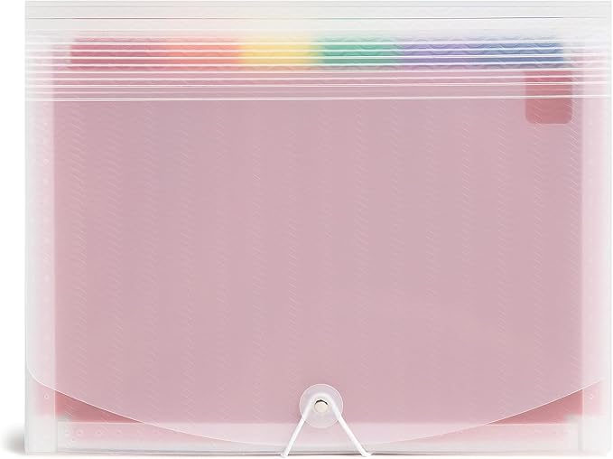 Smead Desktop Poly Expanding File Folder Organizer, Accordion File, Paper Document Storage, 24 Pockets, Flap and Cord Closure, Letter Size (70897)