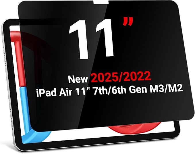 ZOEGAA iPad Air 11 inch Privacy Screen Protector, Privacy Screen Protector for iPad Air 11 Inch (M3 2025/M2 2024,7th/6th Generation) with Anti Blue Light Anti-Spy