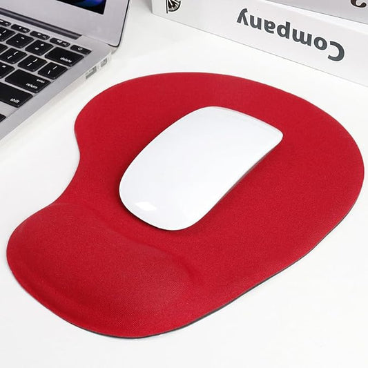 Ergonomic Mouse Pad with Wrist Rest, Gel Wrist Support Mousepad, Pain Relief Laptop Computer Mouse Pad, Non-Slip Mouse Pads for Office & Home (Red)
