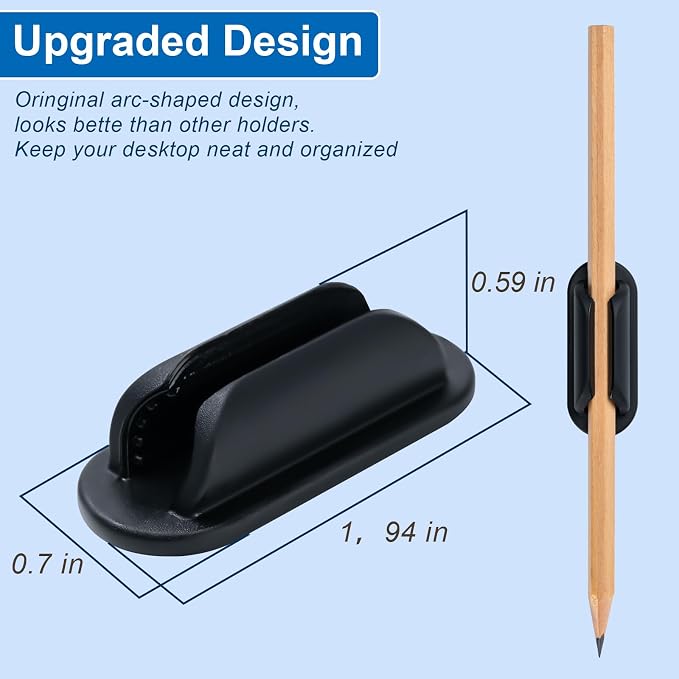 20 Pack Adhesive Pencil Holders for Desk,Silicone Flexible Pen Holder for Wall, Office, School,Home,Classroom Must Haves,Teacher Supplies Accessories,Desk Organizer,Art Supply,Small Gift ﻿