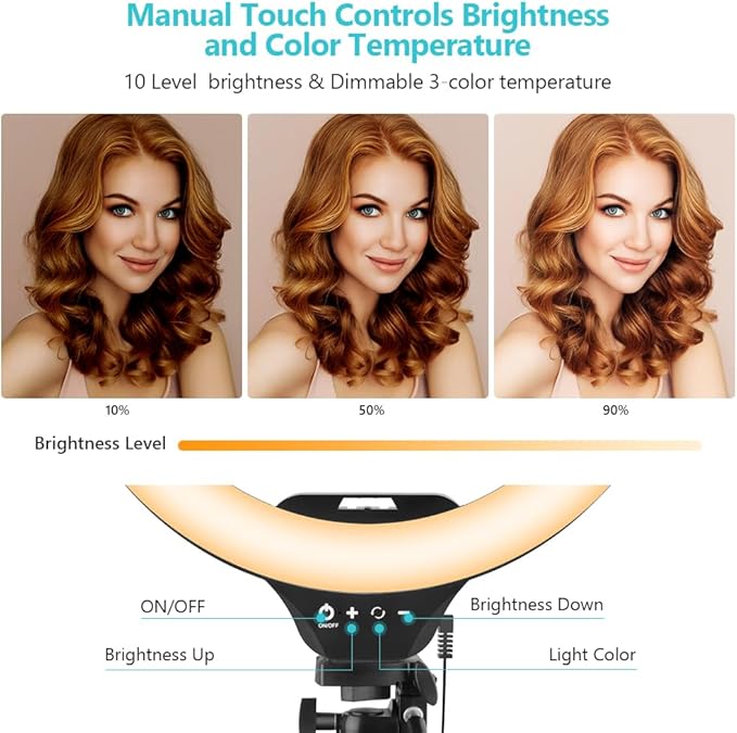 Sensyne 14" Ring Light with Tripod Stand, LED Circle Light with Phone Holder, for Photo Selfie, Video Recording, Zoom Meeting (Pack of 2)