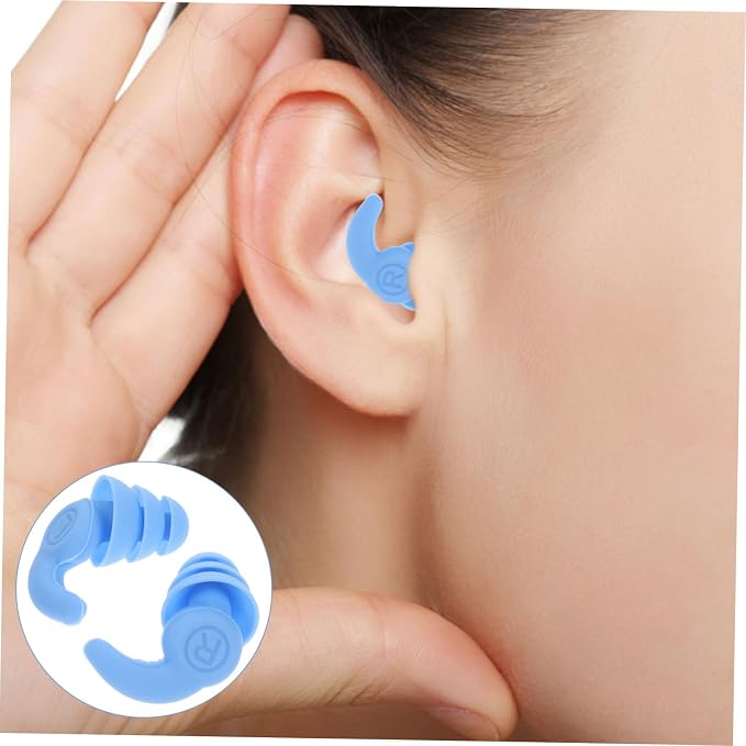 FRCOLOR Advanced Silicone Noise Cancelling, 3-Layer Soundproof Design, Waterproof Blue for Sleeping, Studying, Swimming, and Noise Reduction
