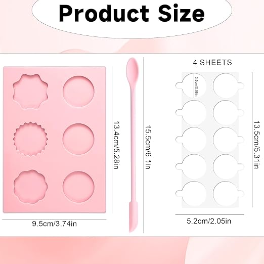 Wax Seal Mold Kit, 6-Cavity Wax Stamp Seal Mold for Making Envelopes and Invitation Letter, Waxs Stamp Molds, 50PCS Double Sided Adhesive Waxs Seals Stickers, Double-Ended Scraper