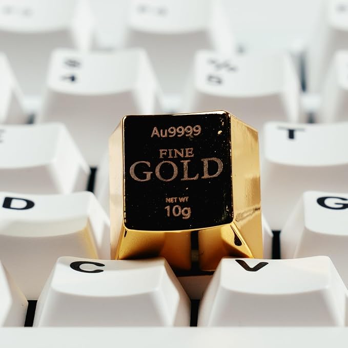 Artisan Zinc Alloy Keycap for Mechanical Keyboard ESC Key, Golden Single 1U Size, MX Switch Compatible, Decorative Design for Gaming and Typing (IDP-01)