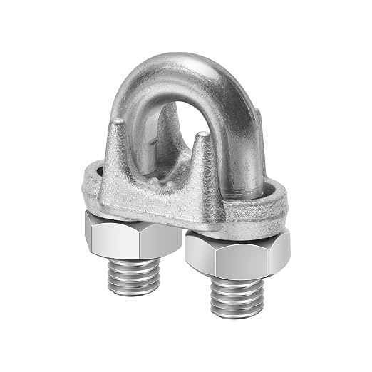 12Pcs 1/2" M12 Wire Rope Clamps Cable Clamps galvanised Steel, U-Bolt Saddle Fasteners - can be Used for Tent Ropes, Wire Ropes, Wires and Cables, clotheslines etc