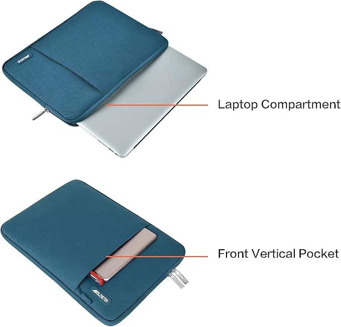 MOSISO Laptop Case 16 inch, 15-15.6 inch Laptop Sleeve Compatible with MacBook Pro 16 M5 M4 M3 M2 M1, HP Acer Dell Lenovo ASUS, Polyester Vertical Computer Sleeve Bag with Pocket, Deep Teal