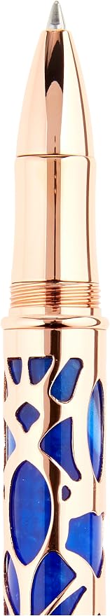 Conklin Endura Deco Crest Rollerball Pen in Blue with Chrome Accents – Refillable Rollerball Writing Instrument by Conklin Pen Company