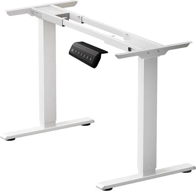 Dual Motor Electric Standing Desk Frame, Height Adjustable Table Legs for Max 44″ x 70.8″ Desktop with 330lbs Capacity, Ergonomic Sit Stand Up Desk Base for Home Office, White Frame Only
