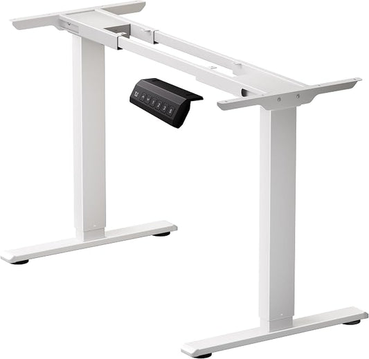 Dual Motor Electric Standing Desk Frame, Height Adjustable Table Legs for Max 44″ x 70.8″ Desktop with 330lbs Capacity, Ergonomic Sit Stand Up Desk Base for Home Office, White Frame Only