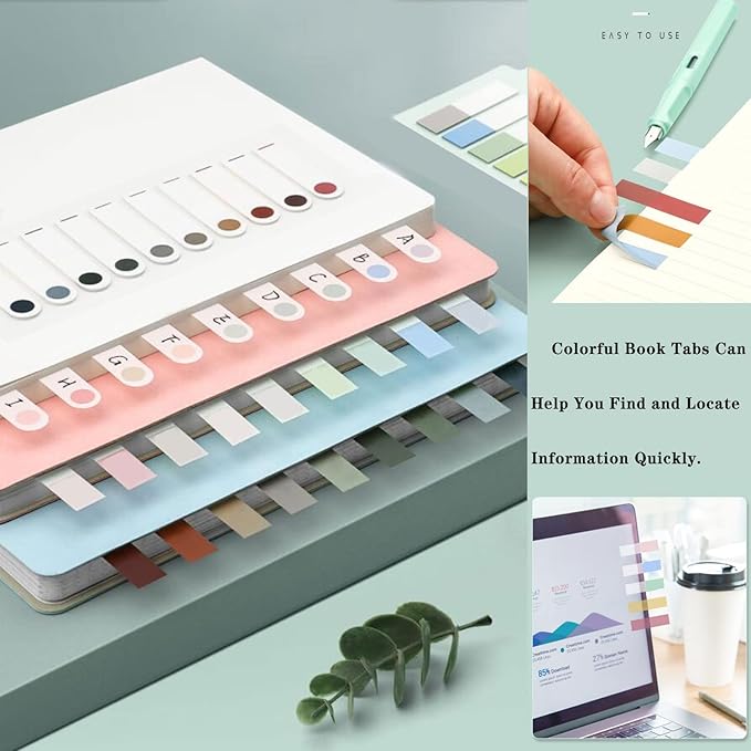 ELII 600 Pcs Index Tabs Page Markers,Transparent Sticky Notes,Book Page Tabs, Writable and Repositionable StickyTabs