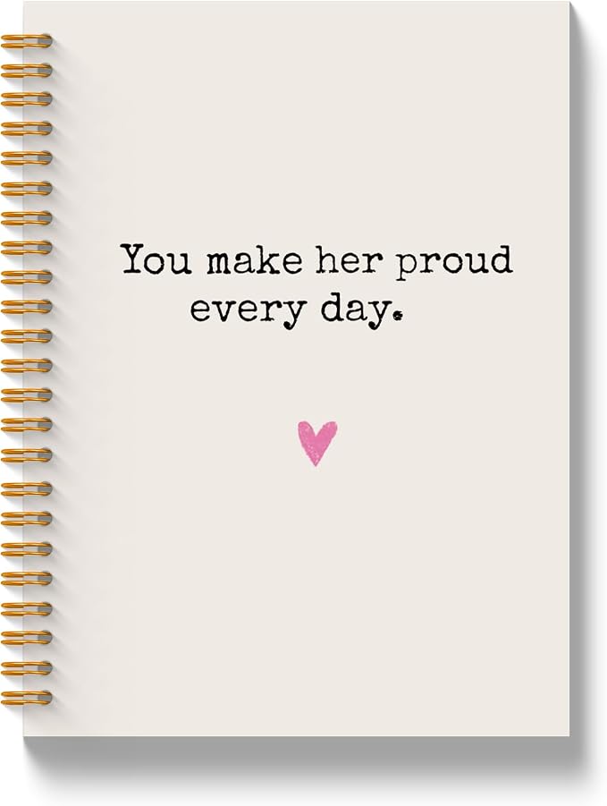 JLLBF Mom Memorial Gifts Spiral Notebook, Memorial Notebooks Gifts for Loss of Mom, Loss of Mother Sympathy Gift, You Make Her Proud Every Day Journal Notebook, 5.5x8.3 Inch