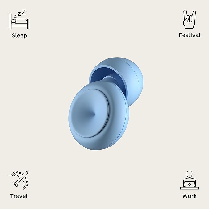 Lumo Ear Plugs for Noise Reduction - 28dB (SNR) Reusable Silicone Ear Plugs for Sleeping with Silk Sleep Mask - Work & Concert Hearing Protection - Customizable & Comfortable Noise Reducing Earplugs