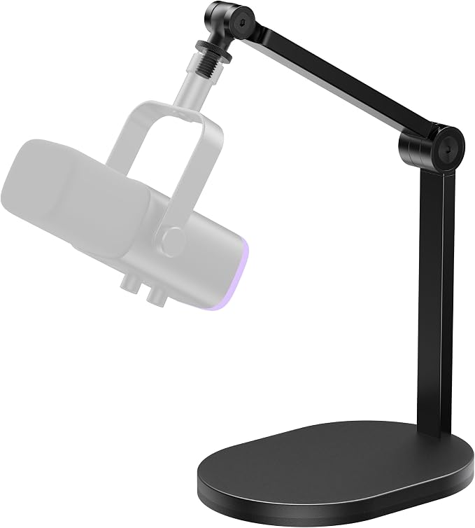 InnoGear Studio Mic Stand, Max Load 2.64 lb Microphone Arm Desk Mount Desktop Microphone Stand for Fifine AM8 K669B Blue Yeti HyperX QuadCast SoloCast AT2020, Webcams Cameras, Black