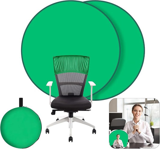 Green Screen，Upgrade 56 in Portable Green Screen Chair Attachment,Collapsible Small Green Backdrop Kit,Chroma Key,Background Screen for Streaming Photography Gaming Zoom Video Chats and Meeting