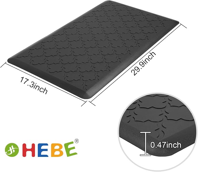 HEBE Anti Fatigue Kitchen Mats for Floor 17.3"x28", Cushioned Standing Mat