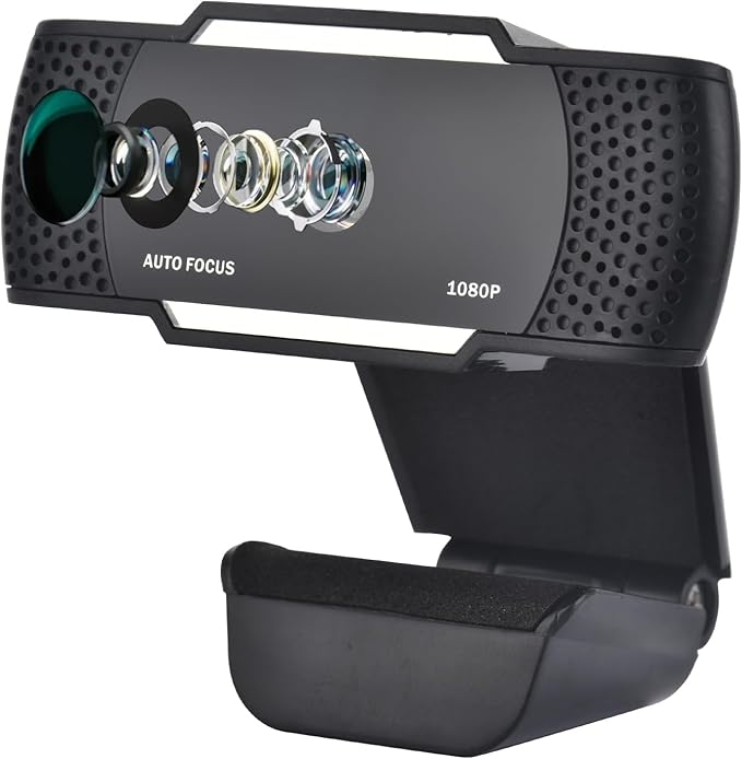 Auto Focus Full HD Webcam 1080P Auto-Light Balance- Pro Web Camera With Dual Digital Microphone USB Computer Webcam For PC Laptop Desktop MAC Video Calling Made For Meetings And Works For Streaming