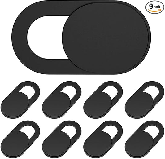 Webcam Cover, 0.03in Ultra Thin Slide Web Camera Covers for Laptop Computer Smartphone Mac iMac MacBook, Sliding Blocker Cover Protect Your Privacy Security (9*Black)