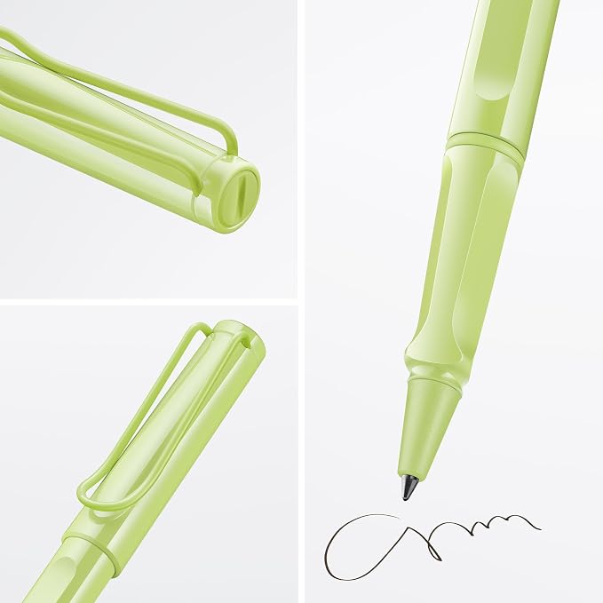 Lamy safari springgreen - Rollerball Pen with ergonomic grip & line width M - for pleasant long writing - made of robust ASA plastic - including rollerball refill M 63 in black