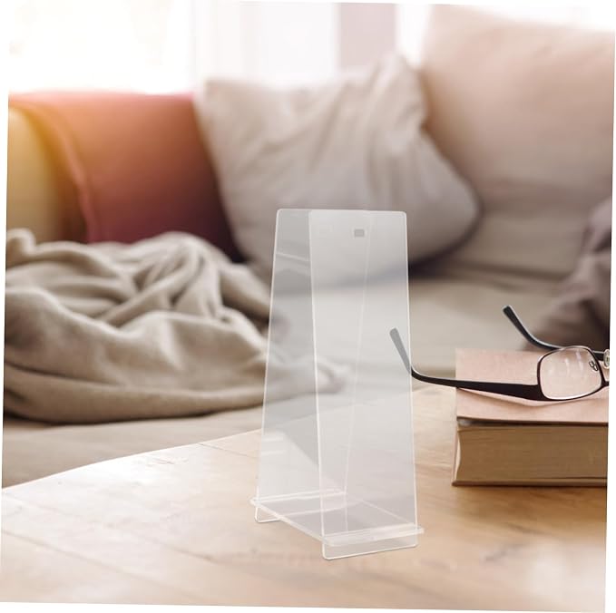 Acrylic Calendar Holder Sturdy Tabletop Display Rack for Desk Flip Calendar Modern Transparent Stand for Home and Office Decor