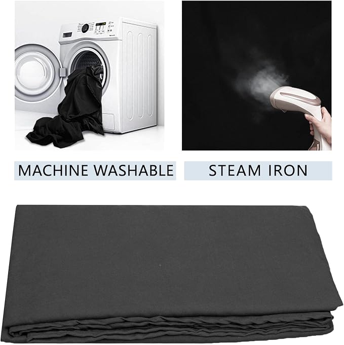 Black Backdrop 6.5 X 10 Ft, Solid Black Photo Backdrop, High Density Polyester Fabric Pure Black Backdrop Curtain Screen, Collapsible Seamless for Photoshoot Portraits Party Video Studio