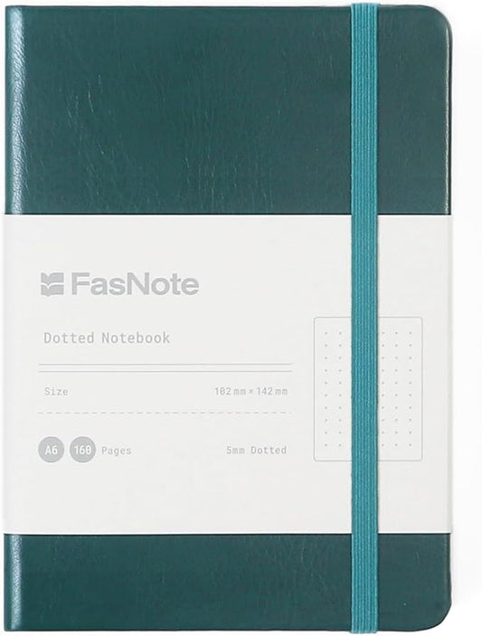 Dotted Journal Notebook 4 x 5.6 in (A6), 160 Pages, PU Leather Hardcover, 100gsm Thick Paper, Pocket Bullet Journal for Ideas, Planning & Notes, Planning Card Included (2025) (Dark Green)