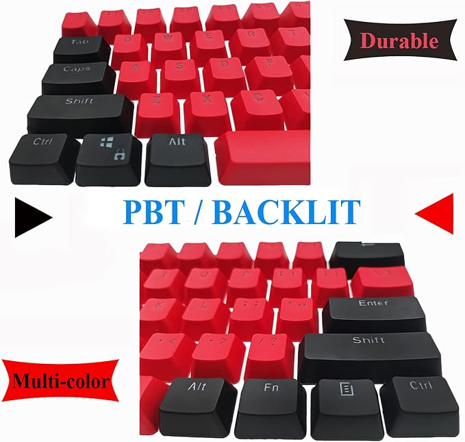 GTSP 61 Red Keycaps 60 Percent Keycap Set PBT OEM Ducky Keycap with Key Puller Fit for Cherry MX switches Mechanical Gaming Keyboard (Milan A