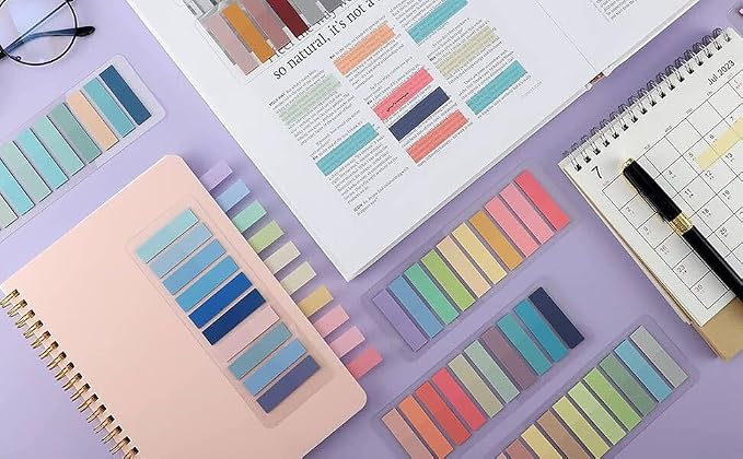 2800Pcs Sticky Tabs Book Tabs, Translucent Sticky Notes, Repositionable Book Markers, Morandi Book Flags Strip, Writable Book Annotation Supplies, Page Tabs, File Index Tabs (2800)