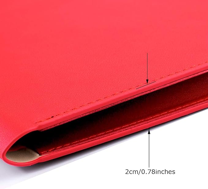 Enyuwlcm PU Leather A4 File Folder Document Holder Waterproof Portfolio Envelope Folder Case with Invisible Magnetic Closure Red