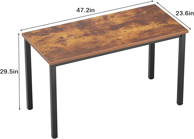 Need Office Computer Desk - 47 Inches Modern Simple Heavy Duty Working Study Table,Modern Simple PC Writing Table,Home Office Desk Rustic Brown&Black