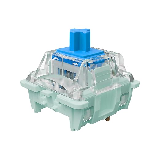 Jade Series Dual-Stage Spring Pre Lubed Switches Blue V3 Pro,3-Pin 60gf Clicky/RGB/LED Switches for Mechanical Keyboard（Blue,36pcs）