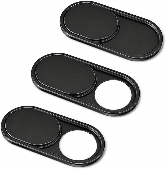 Webcam Cover Slide (3-Pack) Ultra Thin Metal Camera Covers - Includes Surface Prep Kit